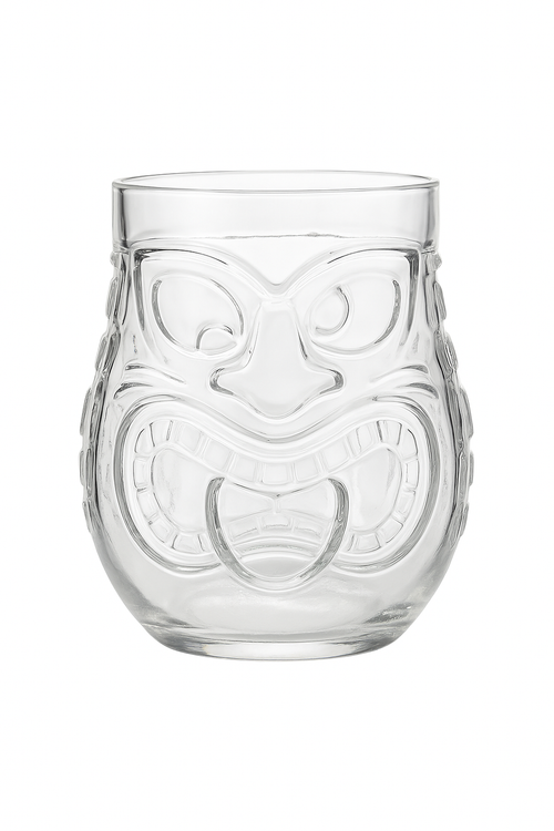 Mug tiki en verre transparent style bar festif