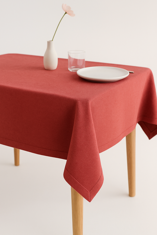 Nappe coton lin imperméable style minimaliste table repas - vue 2 sur 2