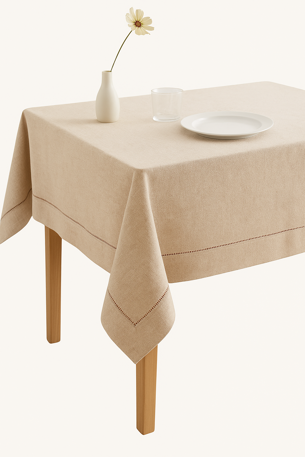 Nappe coton lin imperméable style uni table repas