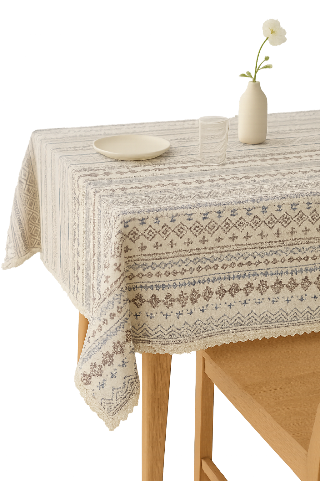 Nappe dentelle jacquard épaisse style bohème table maison