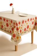 Nappe florale style pastoral polyester bord festonné imperméable