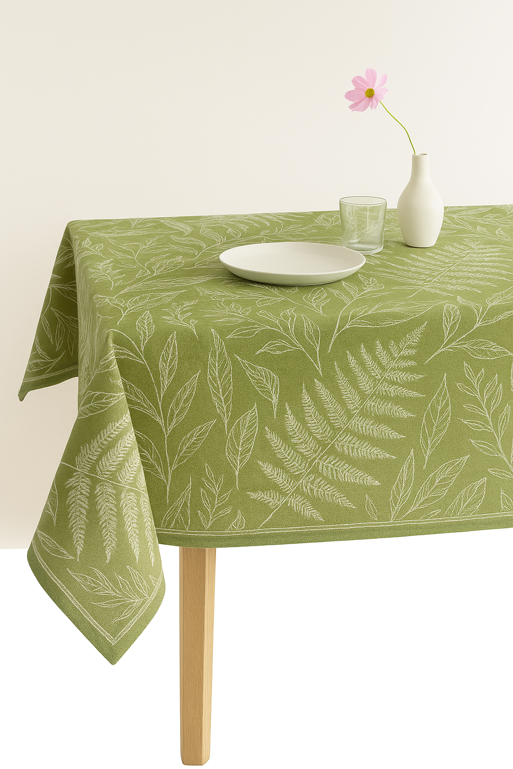 Nappe imperméable imprimée feuilles style american polyester table