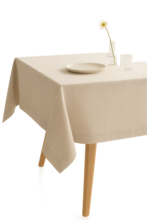 Nappe imperméable anti taches tissu polyester coton unie