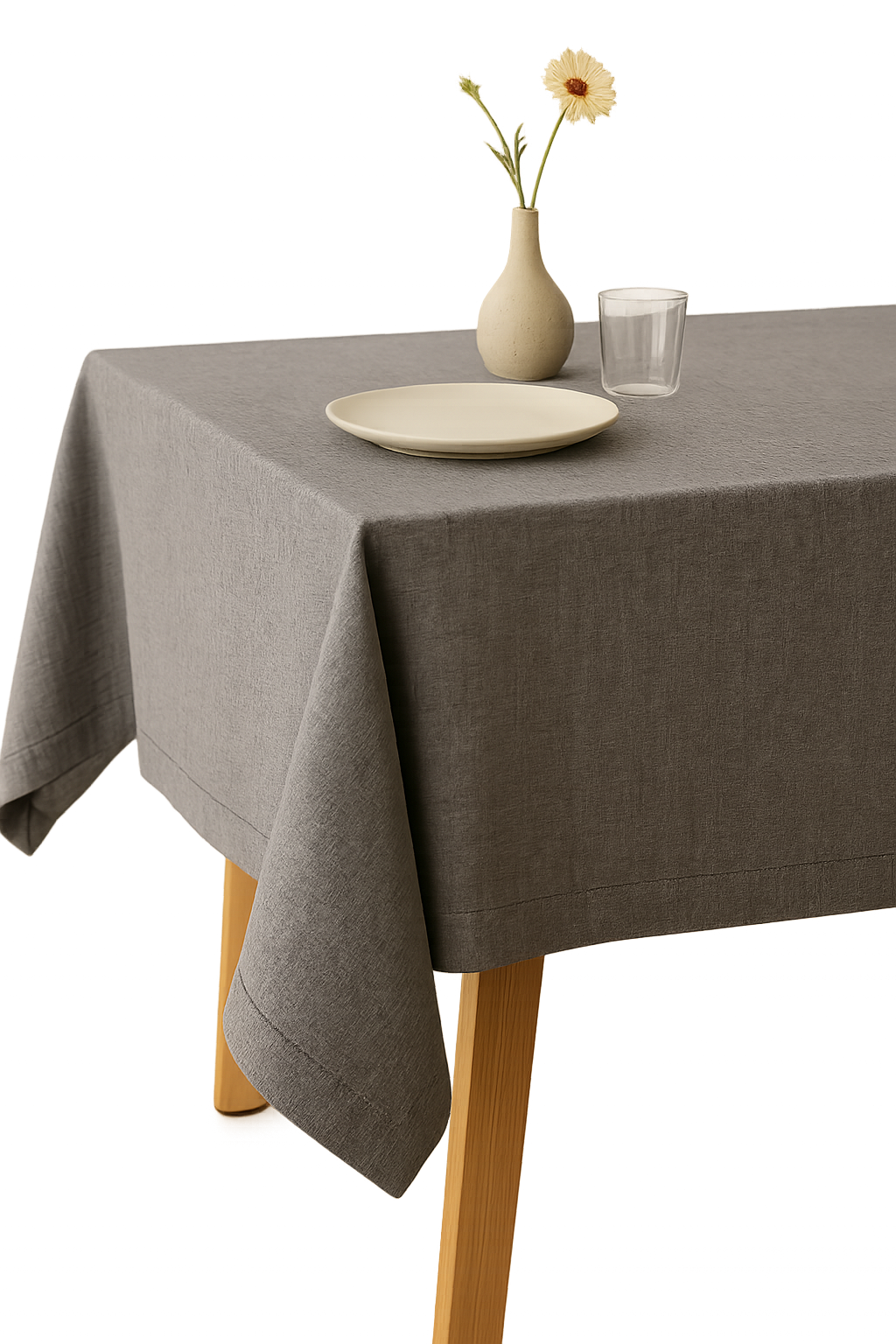 Nappe imperméable style lin lavable cuisine salle manger - vue 3 sur 2