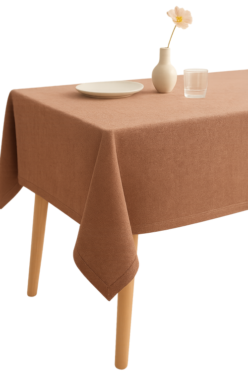 Nappe polyester unie style japonais beige lavable table