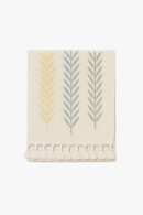 Nappe rustique brodée motif feuilles de café imperméable