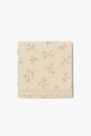 Nappe style champêtre à pompons dentelle motif marguerite