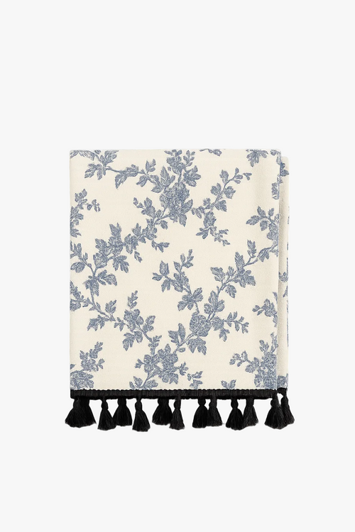 Nappe style champetre motifs floraux table maison