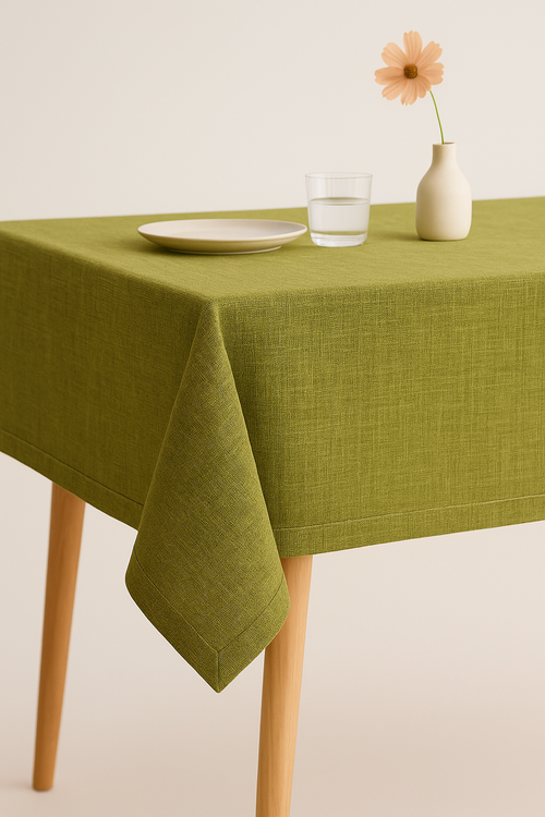 Nappe style japonais uni polyester lavable table élégante - vue 2 sur 2