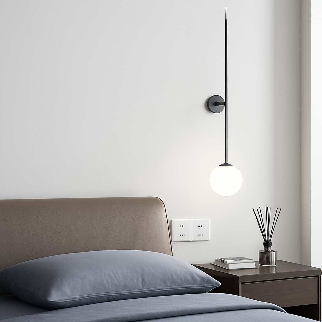 Nordic Denmark Glass Ball Wall Lamp Sconce Light Fixture - vue 5 sur 8