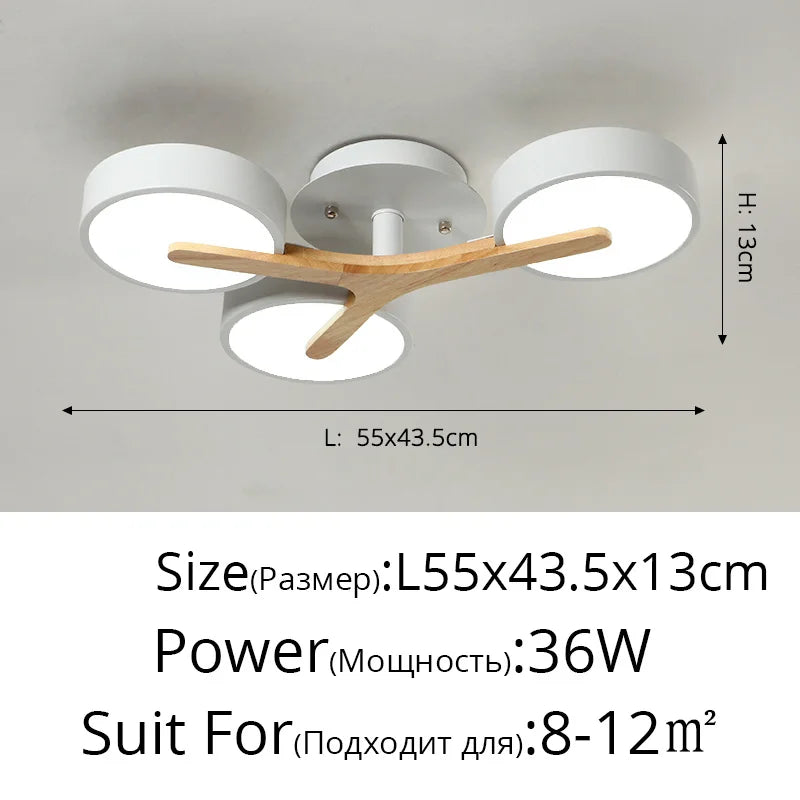 Style nordique personnalisé Macaron Ins lustre chambre plafond décoration lampe moderne minimaliste bois Art salon lampe à LED