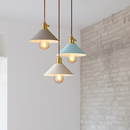 Nordic macaron colourful LED pendant light, simple wrought iron for living room and bedroom