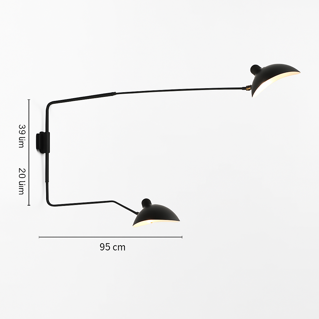 Nordic modern minimalist wall light with adjustable long arm LED lamp for living room, study, bedroom or bedside - vue 11 sur 18