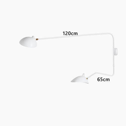 Nordic modern minimalist wall light with adjustable long arm LED lamp for living room, study, bedroom or bedside - vue 17 sur 18