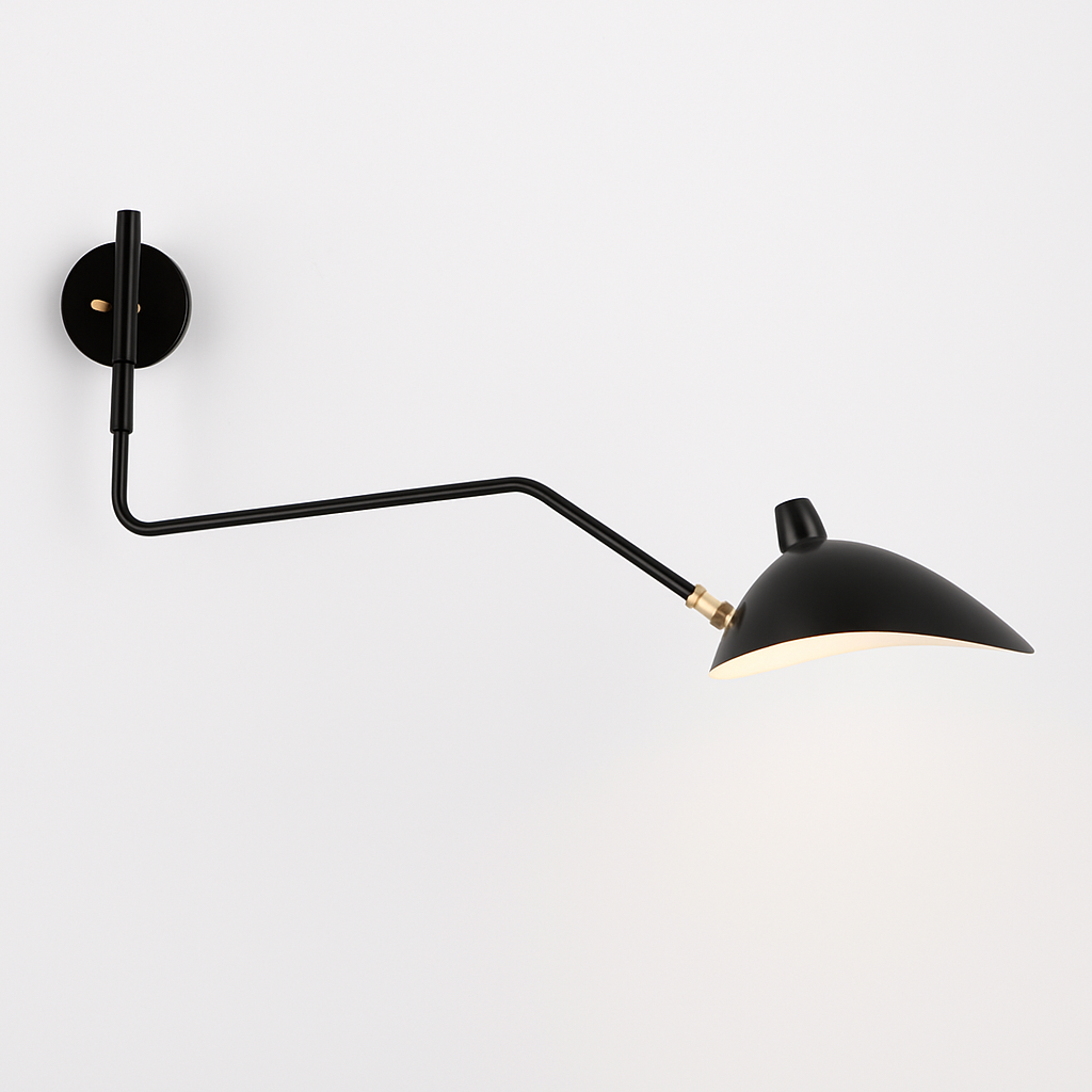 Nordic modern minimalist wall light with adjustable long arm LED lamp for living room, study, bedroom or bedside - vue 3 sur 18
