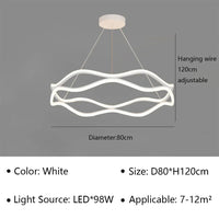 Lustre Nordique LED Lumière Pour Chambre Salon Salle à manger De Luxe Anneau Suspension Décor À La Maison