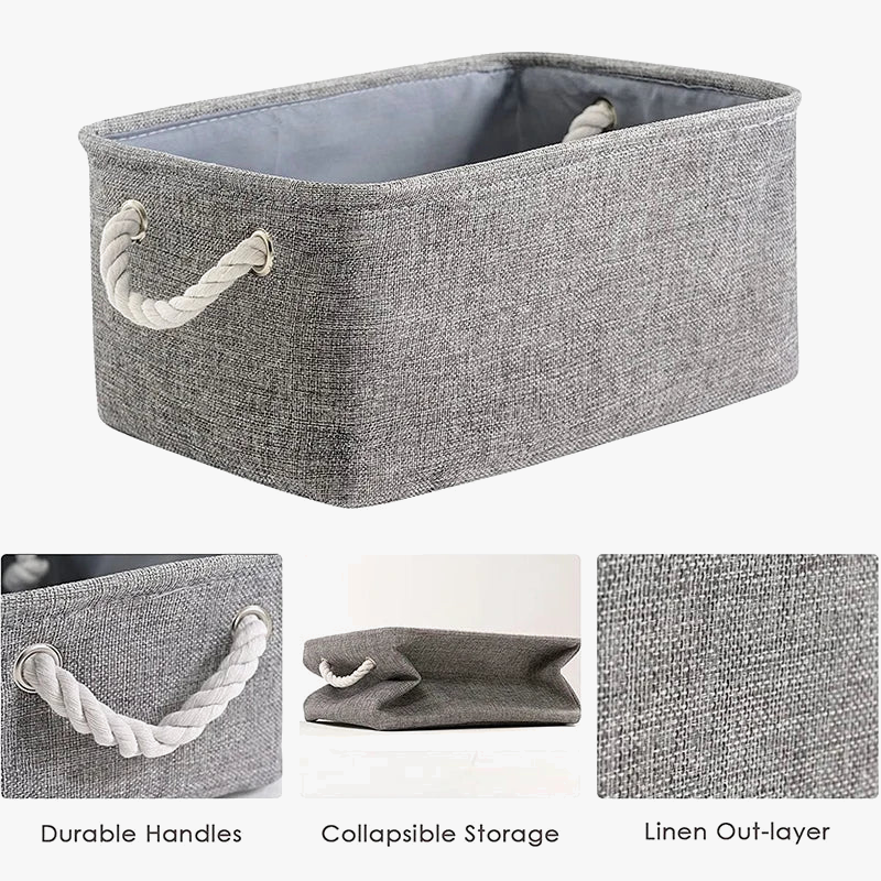 Pannier organisateur de jouets en coton et lin pour enfants
