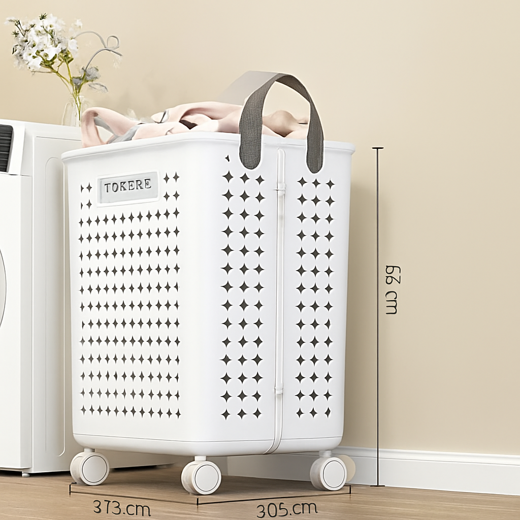 panier pliable multifonctionnel avec roulettes grande capacité rangement pratique - vue 12 sur 14