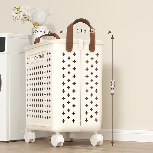panier pliable multifonctionnel avec roulettes grande capacité rangement pratique