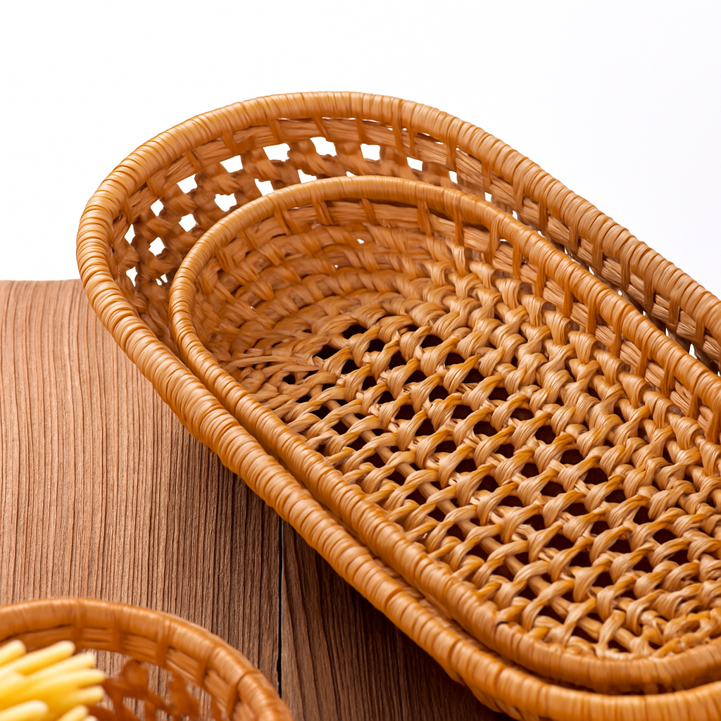 panier tissé à la main pour rangement de pain et fruits - vue 8 sur 10
