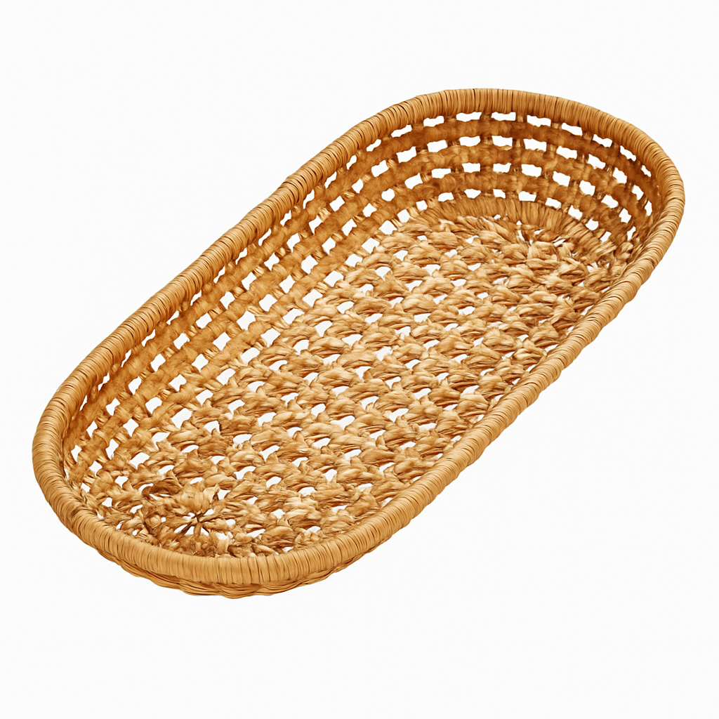 panier tissé à la main pour rangement de pain et fruits