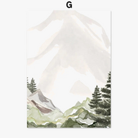 Abstract mountain forest painting for boho decor
