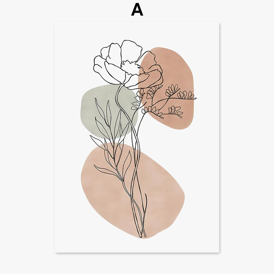 peinture abstraite forêt de montagne pour décoration bohème