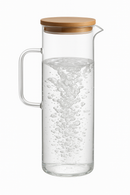 Pichet a eau verre couvercle bambou poignée 17l