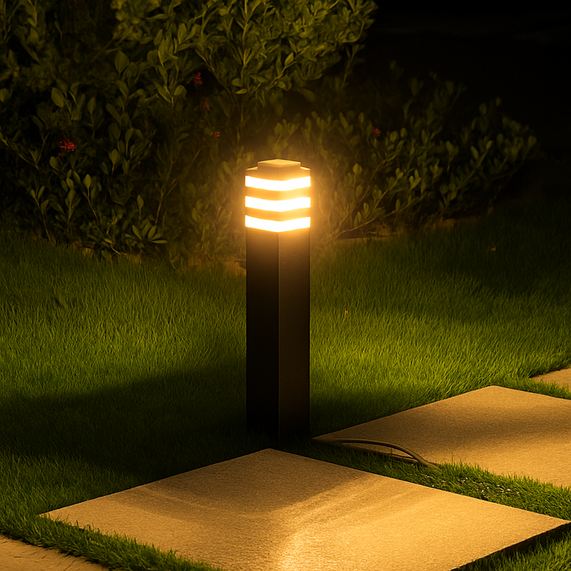 pilier lumineux led aluminium étanche pour jardin extérieur