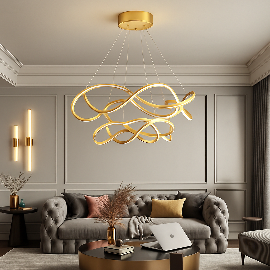 Plafond moderne à LEDs Lampe Lustre Pour Salon Hall Restaurant Chambre Suspension Lumière Décor Intérieur Luminaire Lustre - vue 4 sur 18