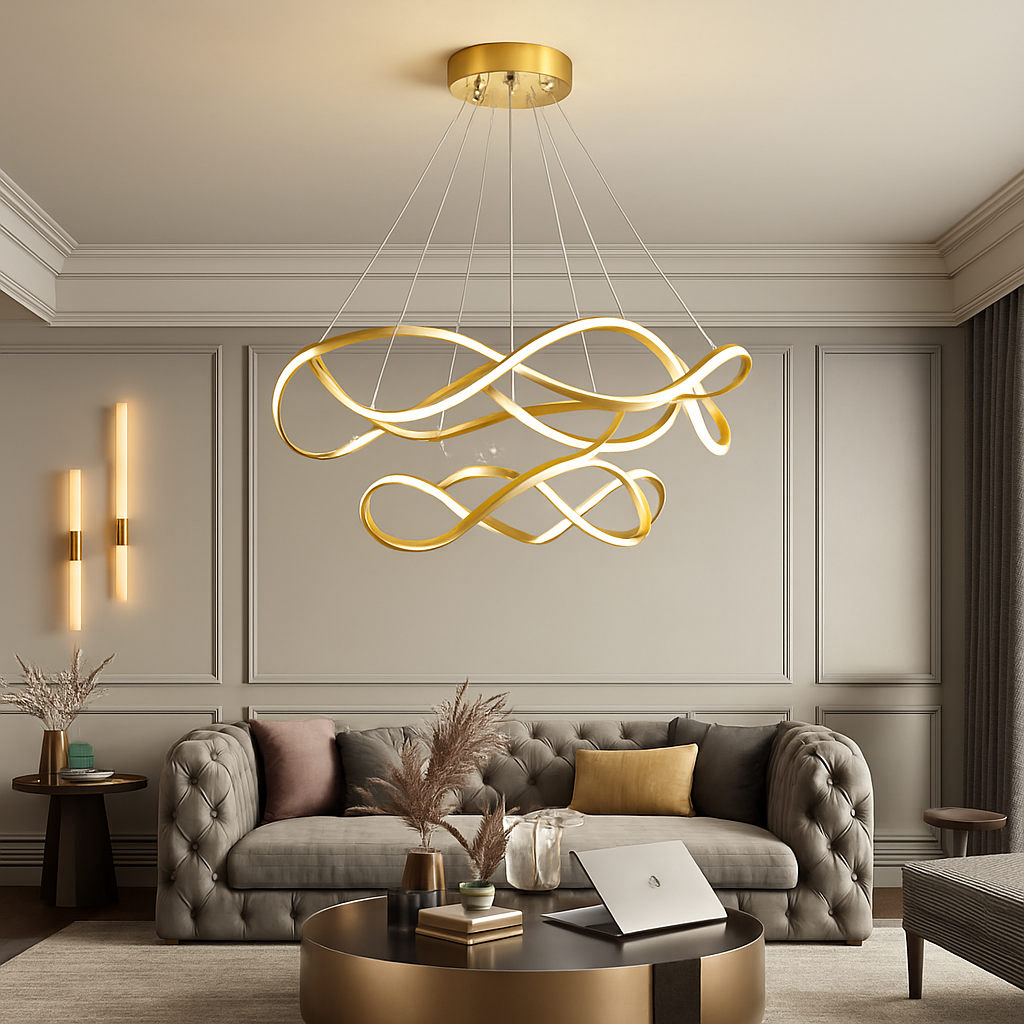 Plafond moderne à LEDs Lampe Lustre Pour Salon Hall Restaurant Chambre Suspension Lumière Décor Intérieur Luminaire Lustre - vue 5 sur 18