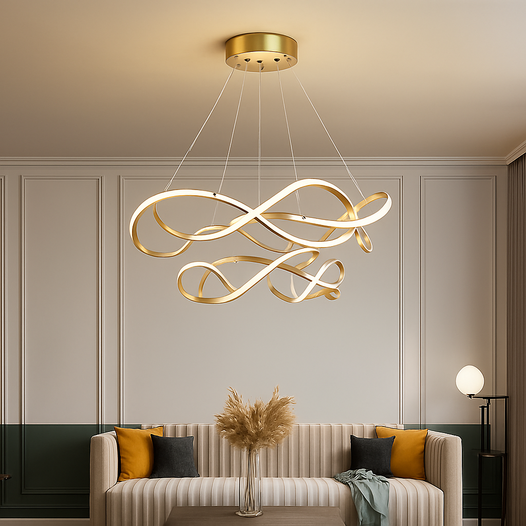 Plafond moderne à LEDs Lampe Lustre Pour Salon Hall Restaurant Chambre Suspension Lumière Décor Intérieur Luminaire Lustre - vue 6 sur 18