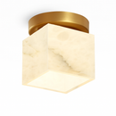 Plafonnier Boule de marbre lumière d'entrée Led luxe en laiton doré petit carré toilettes chambre balcon allée Luminaire