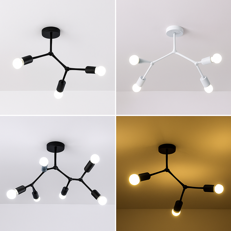 Plafonnier branche de spots style retro Personality