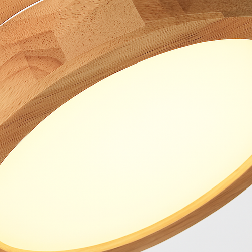 Plafonnier circulaire en bois massif