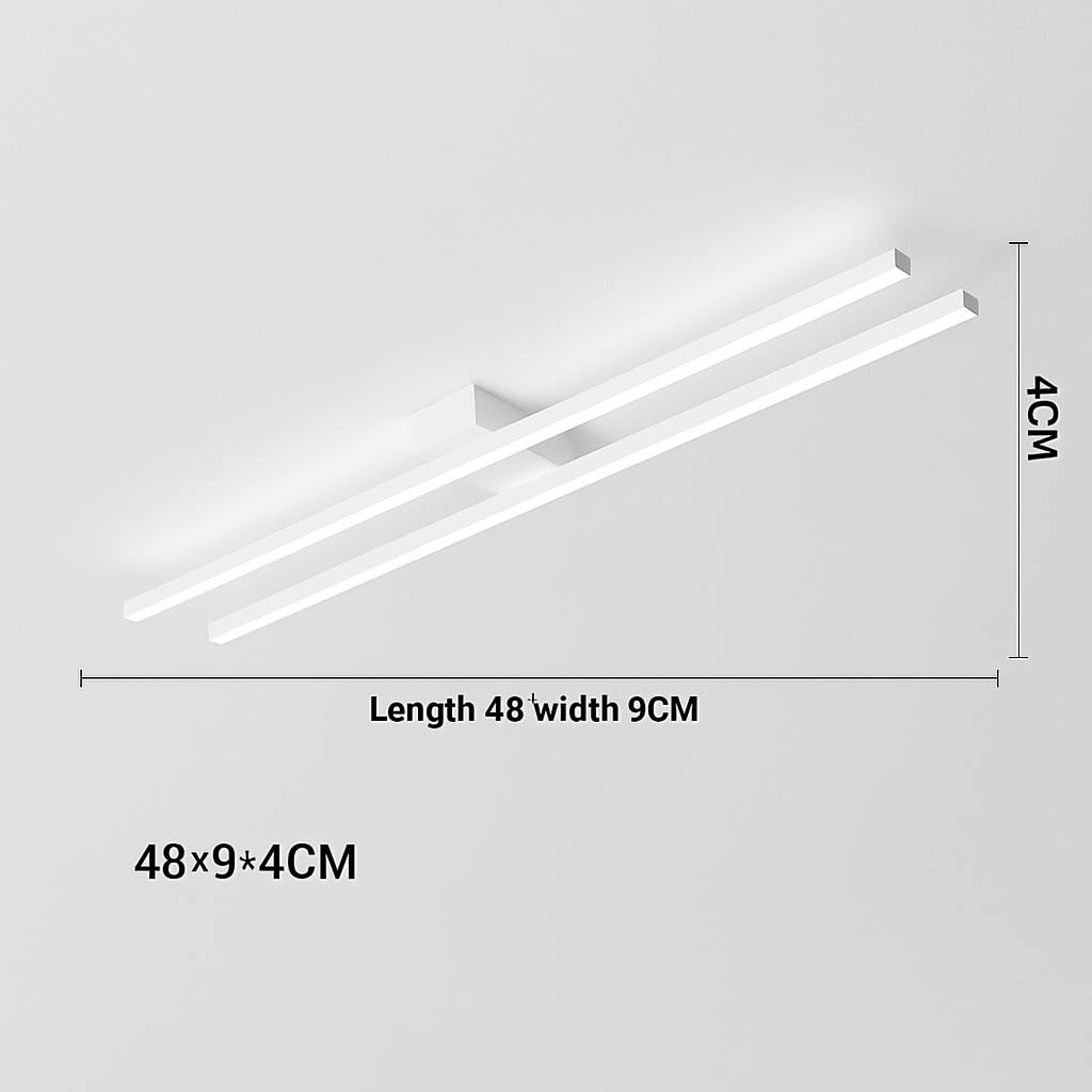 Plafonnier design industriel LED avec barre lumineuse Warren - vue 9 sur 9