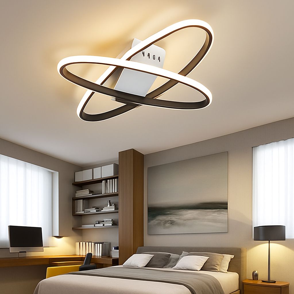 Plafonnier design LED avec anneaux imbriqués Orfa - vue 5 sur 8