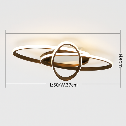 Plafonnier design LED avec anneaux imbriqués Orfa