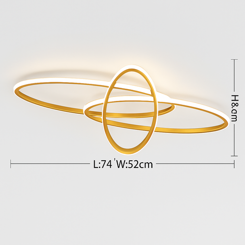 Plafonnier design LED avec anneaux imbriqués Orfa