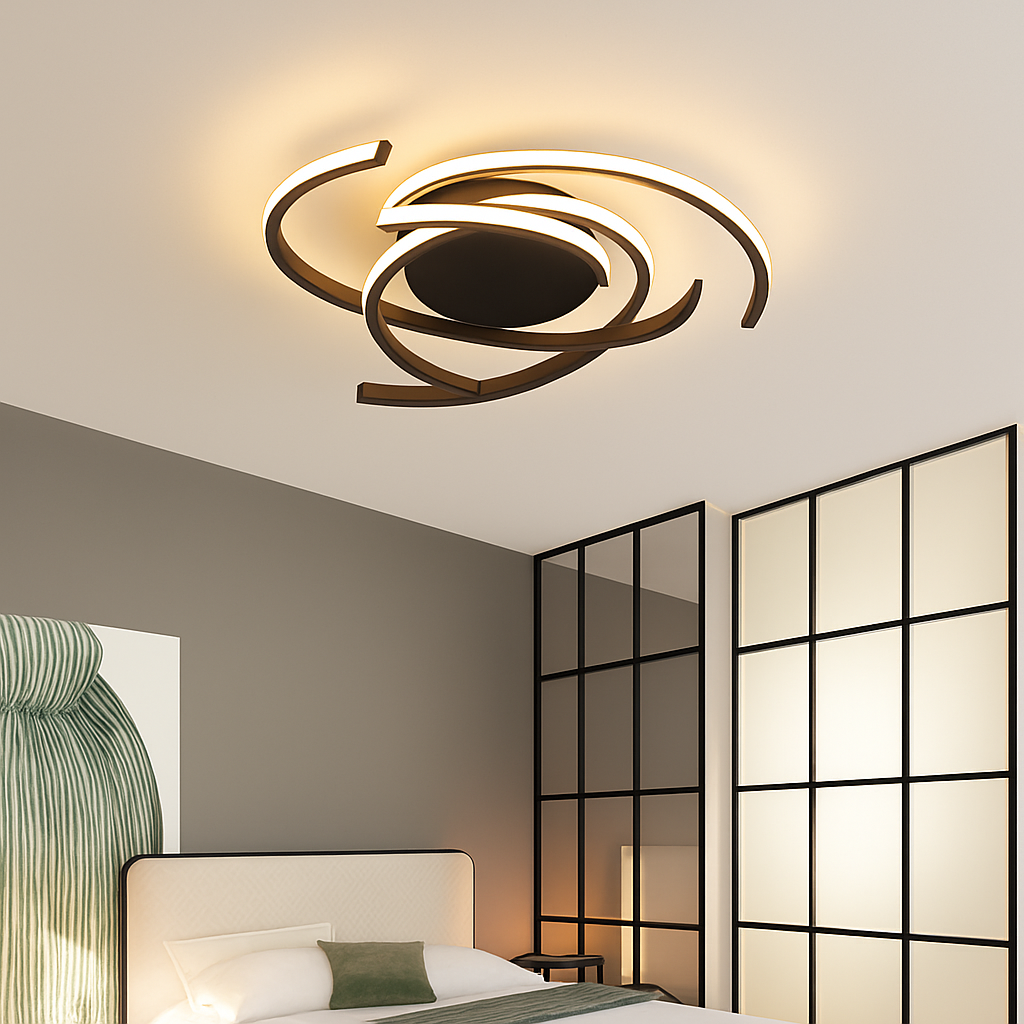 Plafonnier design LED avec des semi-cercles entrelacés Dilia - vue 4 sur 6