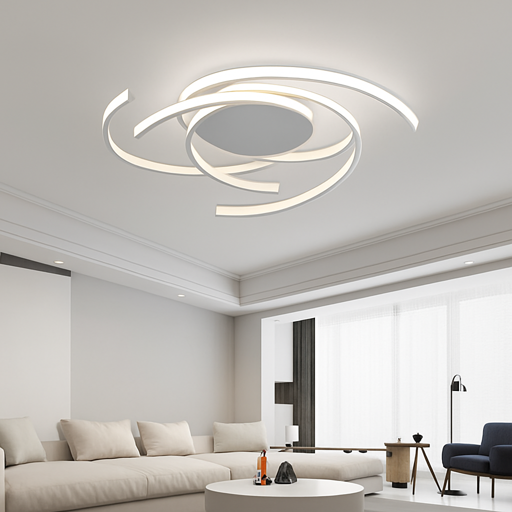 Plafonnier design LED avec des semi-cercles entrelacés Dilia - vue 6 sur 6
