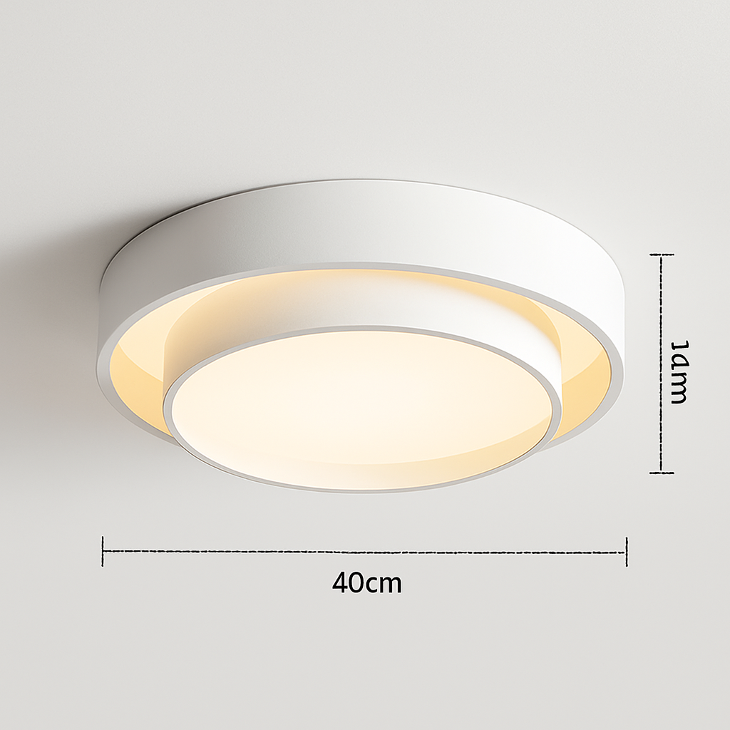 Plafonnier design LED avec double abat-jour arrondi Isaiah - vue 5 sur 5