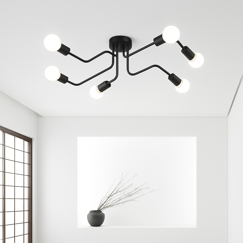 Plafonnier design à LED avec plusieurs bras