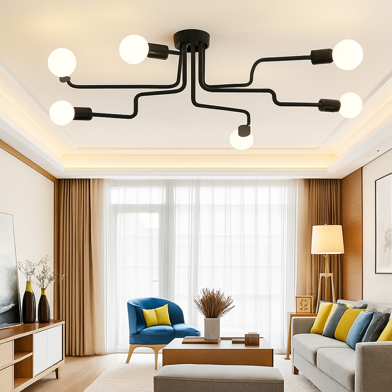 Plafonnier design à LED avec plusieurs bras