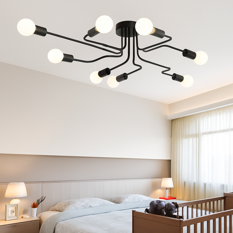 Plafonnier design à LED avec plusieurs bras