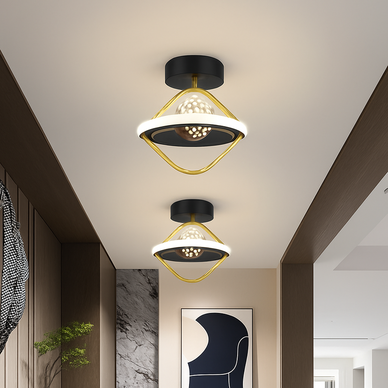 Plafonnier design LED avec projection étoiles