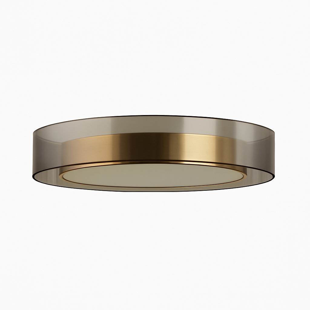Plafonnier design LED doré avec disque Loft - vue 5 sur 6