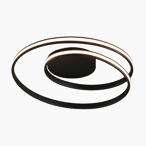 Plafonnier design LED double boucle (noir ou blanc)