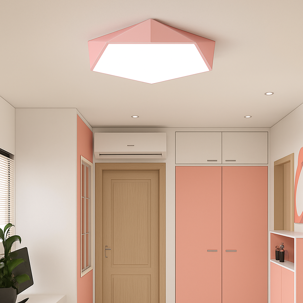 Plafonnier design LED géométrique de couleur - vue 7 sur 7