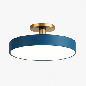 Office designer round LED ceiling light and gold support